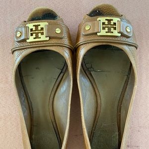 Tory Burch Cline Peep Toe Ballet Flats - Size 8.5
